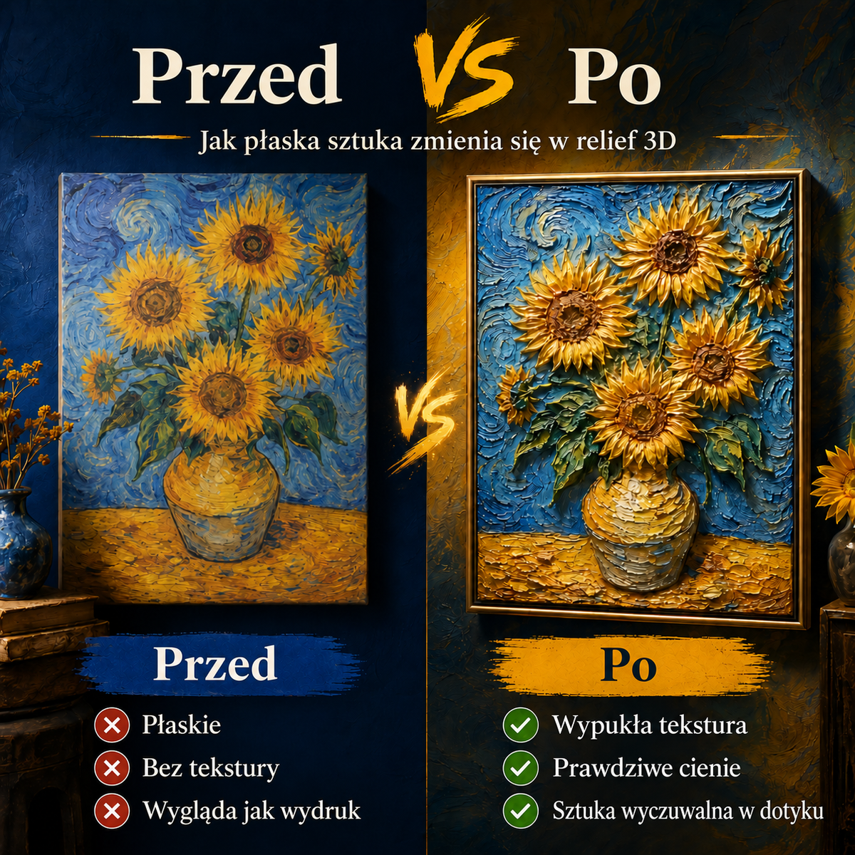 Przed i po - relief 3D
