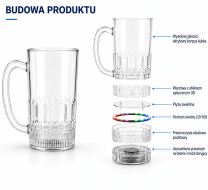 HUBUQ® Inteligentny świecący kubek akrylowy