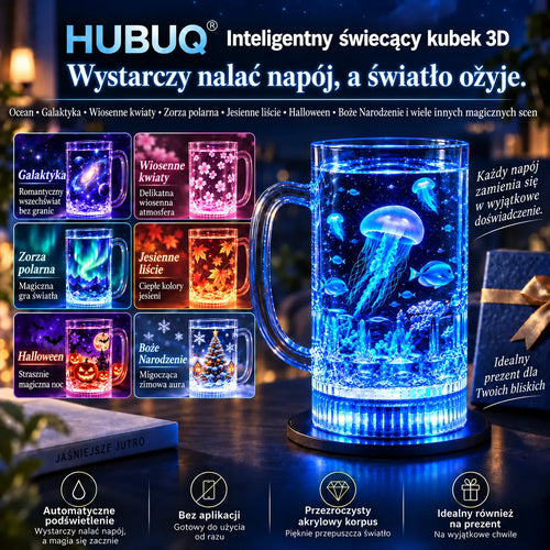HUBUQ® Inteligentny świecący kubek akrylowy
