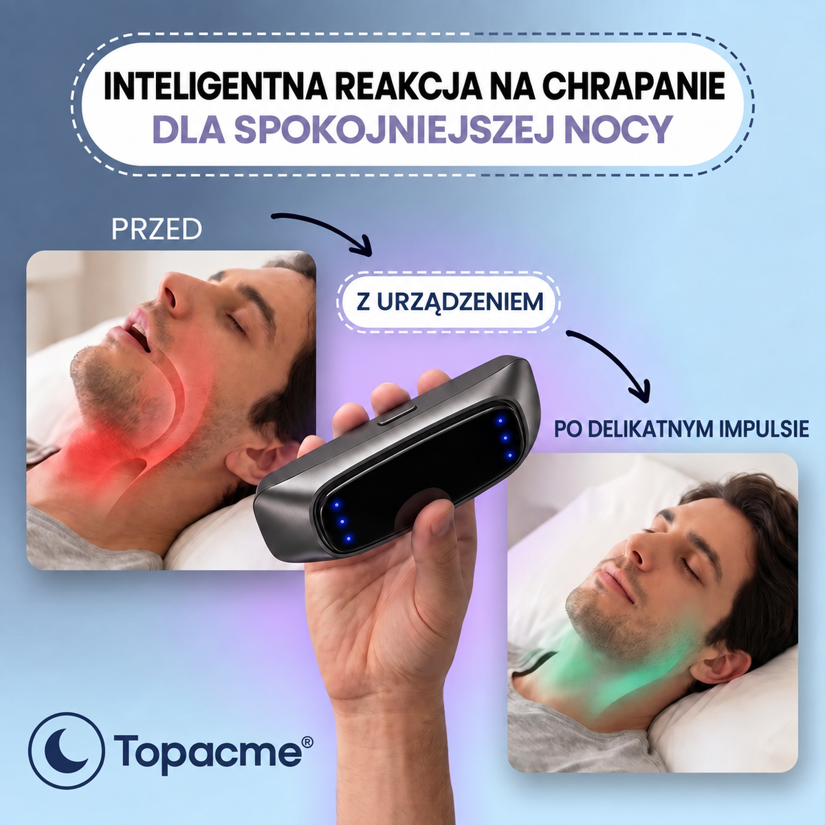 Inteligentna reakcja na wzorzec chrapania