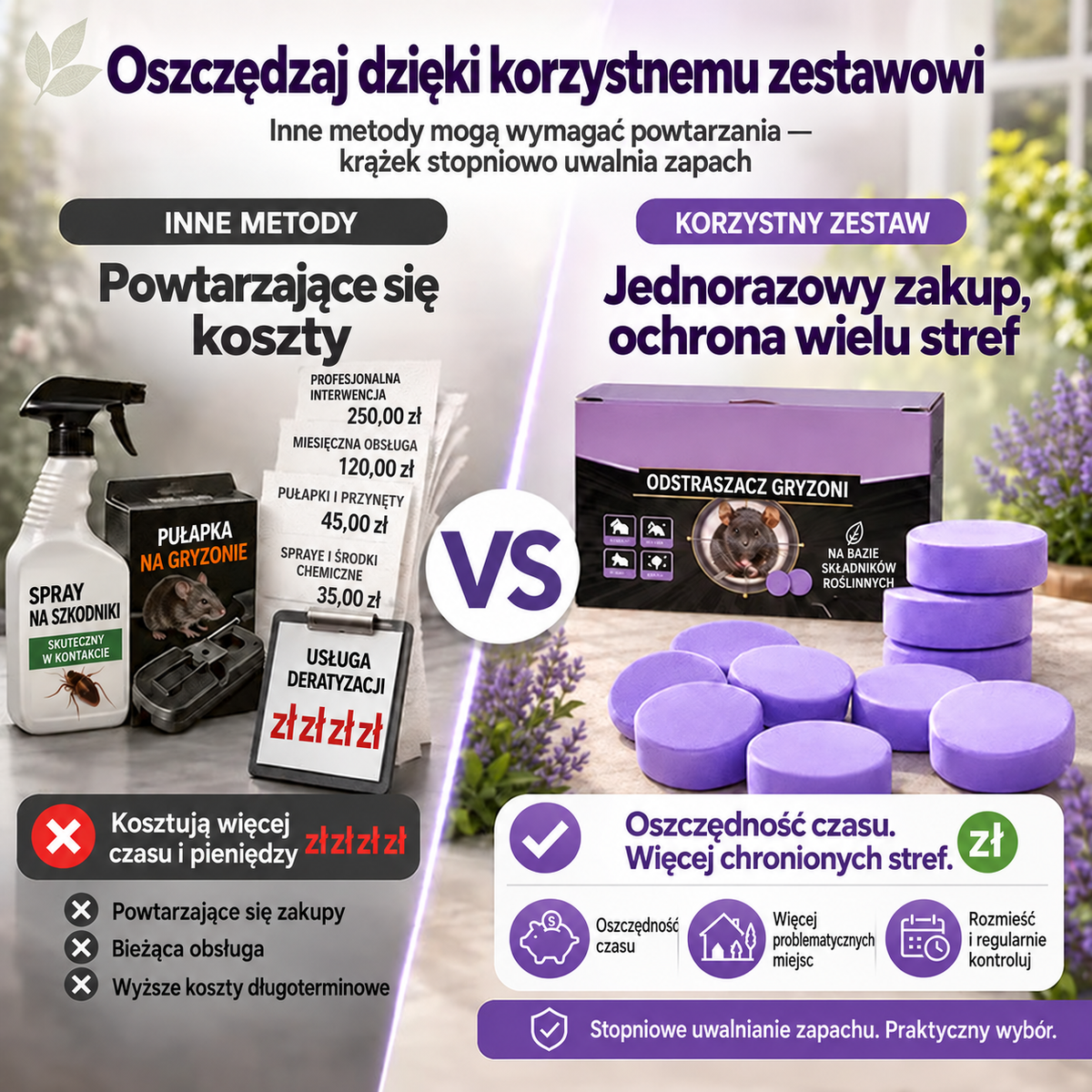 Porównanie krążków odstraszających z innymi metodami