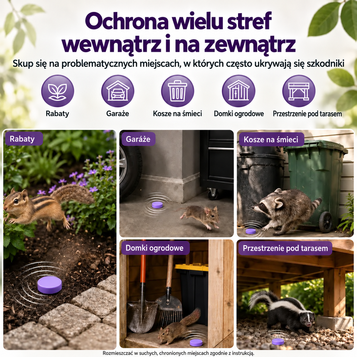 Zastosowanie krążków odstraszających w wielu strefach