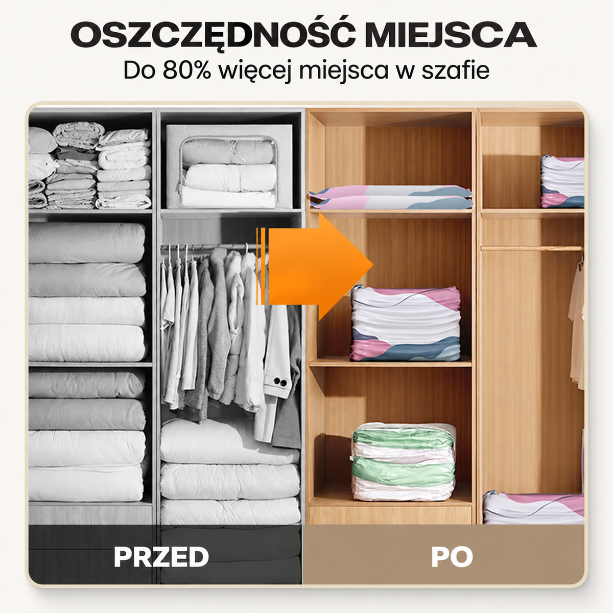 Do 80 procent więcej miejsca w szafie
